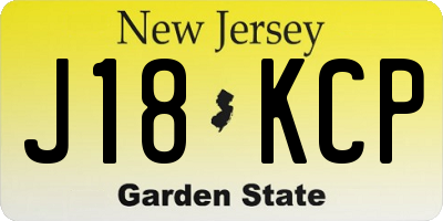 NJ license plate J18KCP
