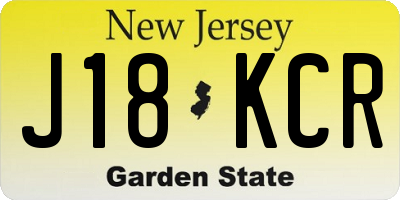 NJ license plate J18KCR