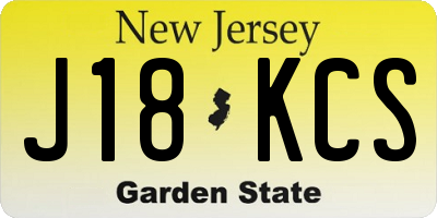 NJ license plate J18KCS