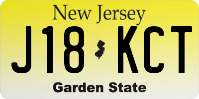NJ license plate J18KCT