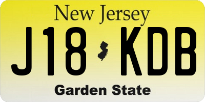 NJ license plate J18KDB