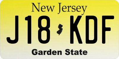 NJ license plate J18KDF