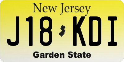 NJ license plate J18KDI