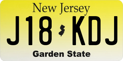 NJ license plate J18KDJ