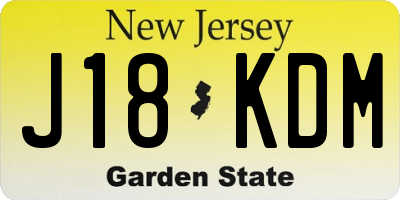 NJ license plate J18KDM