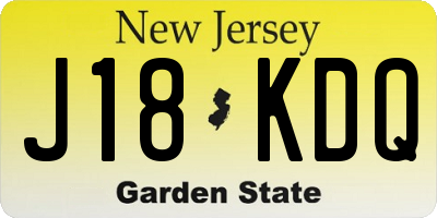 NJ license plate J18KDQ