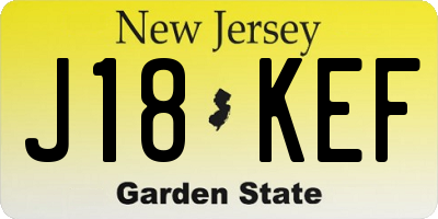 NJ license plate J18KEF