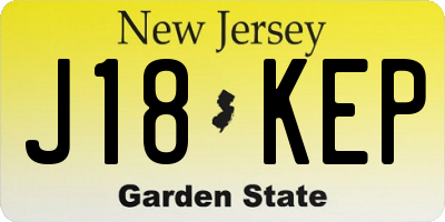 NJ license plate J18KEP