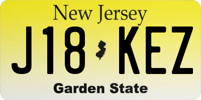 NJ license plate J18KEZ