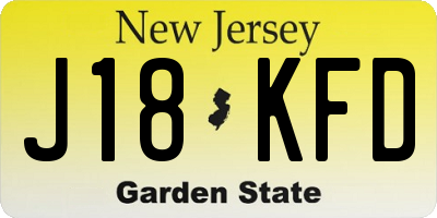 NJ license plate J18KFD