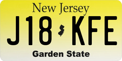 NJ license plate J18KFE