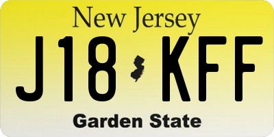 NJ license plate J18KFF