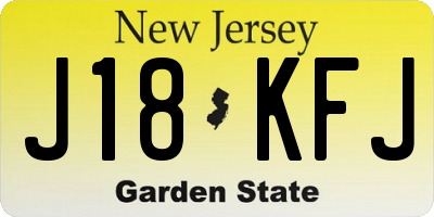 NJ license plate J18KFJ