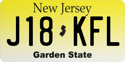 NJ license plate J18KFL