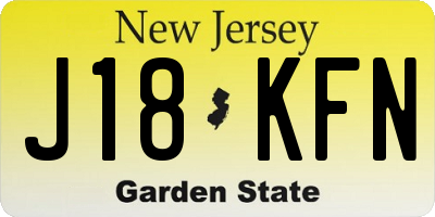 NJ license plate J18KFN