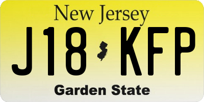 NJ license plate J18KFP