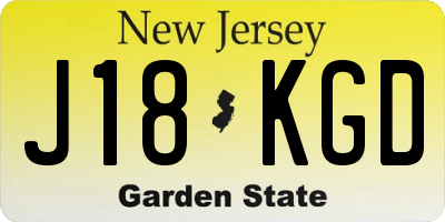 NJ license plate J18KGD