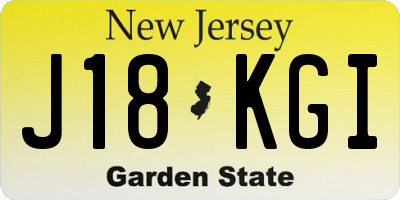 NJ license plate J18KGI