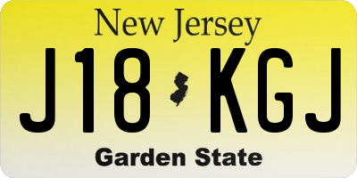 NJ license plate J18KGJ