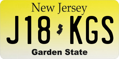 NJ license plate J18KGS