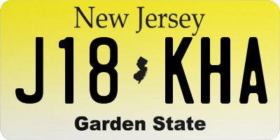 NJ license plate J18KHA
