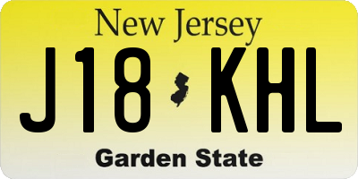 NJ license plate J18KHL