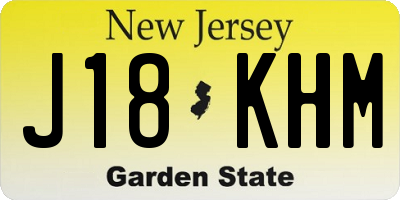 NJ license plate J18KHM