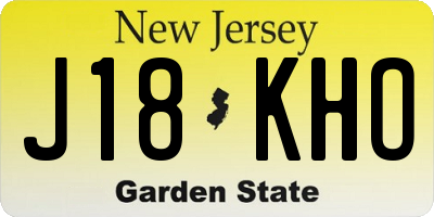 NJ license plate J18KHO