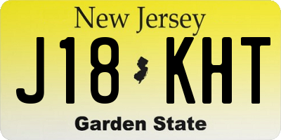 NJ license plate J18KHT