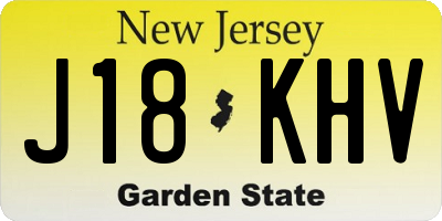 NJ license plate J18KHV