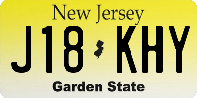 NJ license plate J18KHY