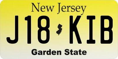 NJ license plate J18KIB