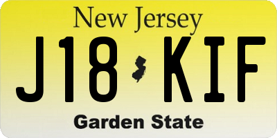 NJ license plate J18KIF