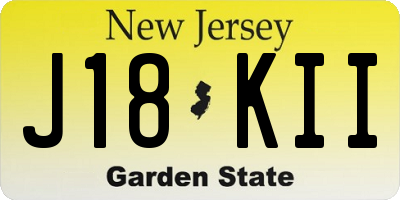 NJ license plate J18KII