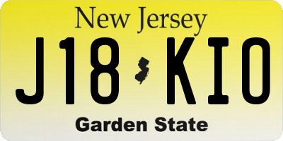NJ license plate J18KIO
