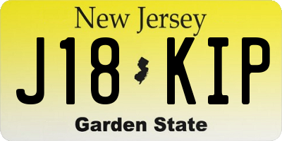 NJ license plate J18KIP
