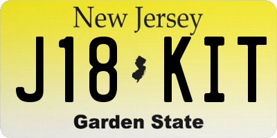 NJ license plate J18KIT