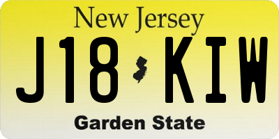 NJ license plate J18KIW