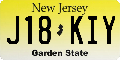 NJ license plate J18KIY