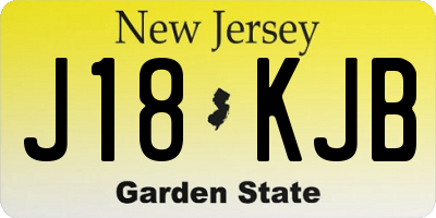 NJ license plate J18KJB