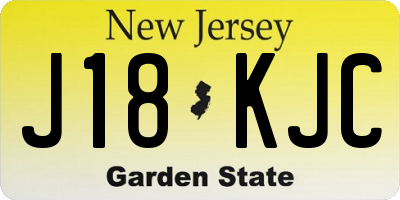 NJ license plate J18KJC