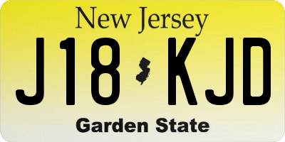 NJ license plate J18KJD