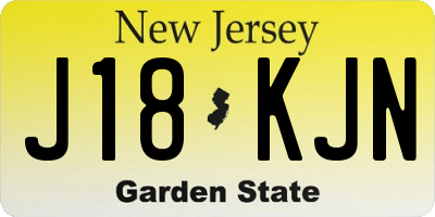 NJ license plate J18KJN