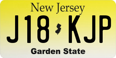 NJ license plate J18KJP