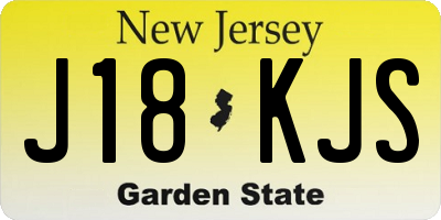 NJ license plate J18KJS