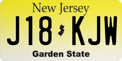 NJ license plate J18KJW