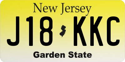 NJ license plate J18KKC