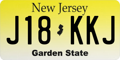 NJ license plate J18KKJ