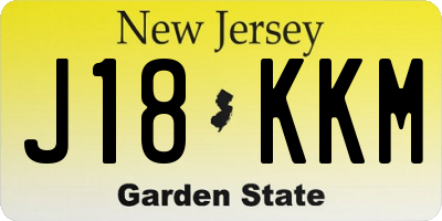NJ license plate J18KKM