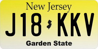 NJ license plate J18KKV